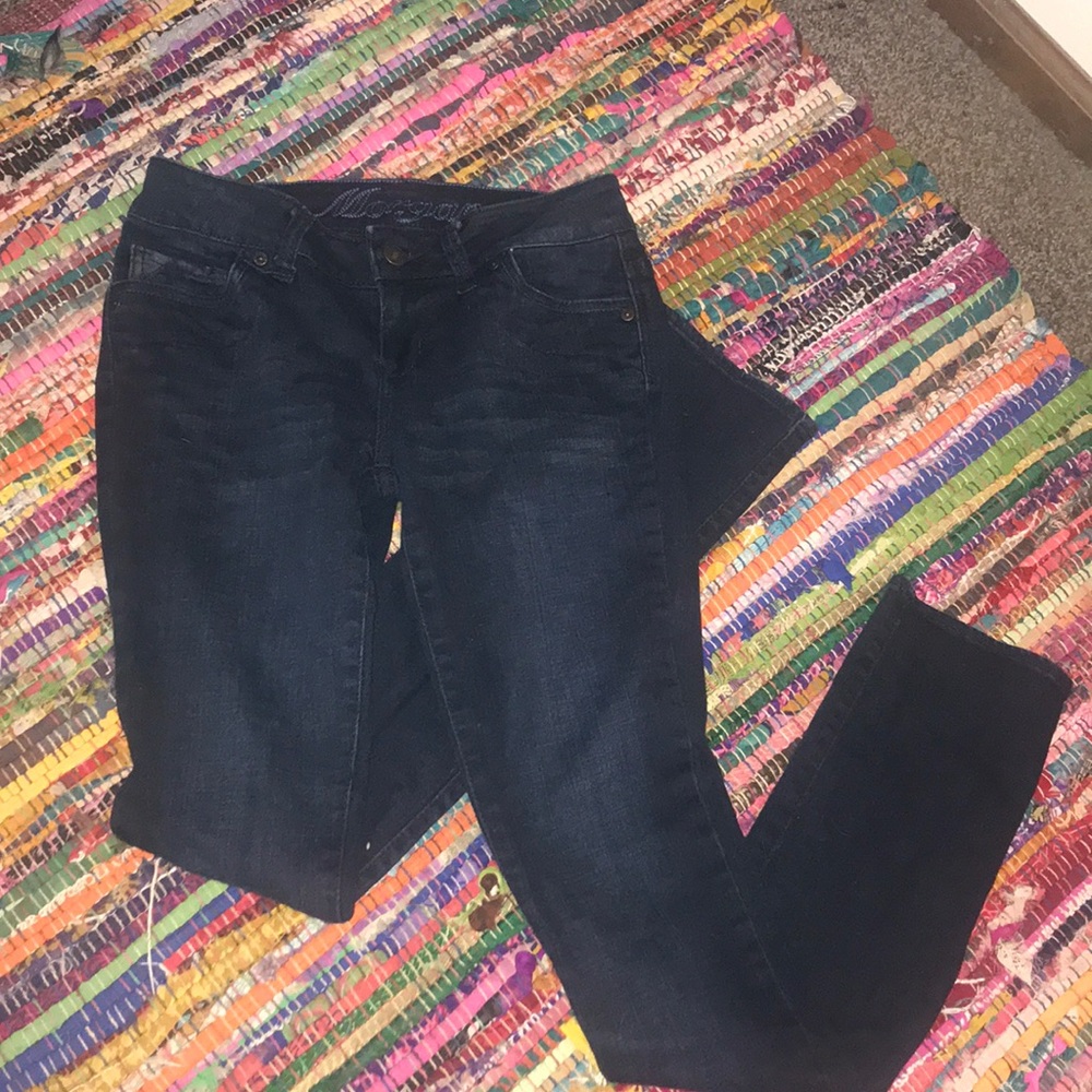 Dark wash skinny jeans